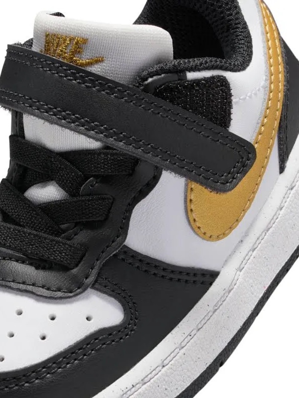 NIKE Unisex Kids Court Borough Low Recraft Black Gold 5C Toddler NIB - Picture 5 of 8